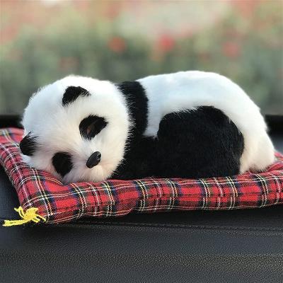 China Panda Decor Car Ornament Interior Auto Dashboard Ornament Plush Panda Simulation Sleeping Panda Toy Stuffed Plush Toys Car Decoration for sale