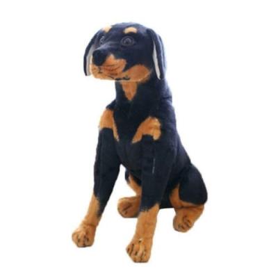 China Realistic Plush Simulation Doberman Pinscher Dog Stuffed Animal Dog Model Toy Stuffed Dog Gift for sale