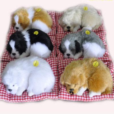 China Simulation Plush Lovely Dog Make Sounds Doll Cute Plush Dog Puppy Sleeping Dog With Mat for sale