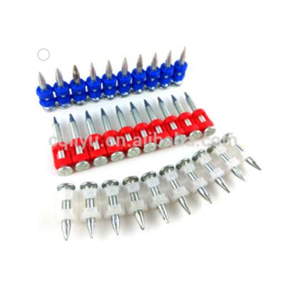 China Gas Flat Nail for Gun Nail Strip Plastic Steel Gas Actuated Concrete Gas Cotter Nails Fastening System for sale