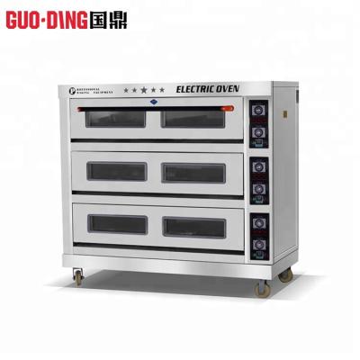 China Good Quality Commercial Supply 3 Deck 9 Trays Industrial Electric Stainless Steel Baking Oven With Wheels for sale