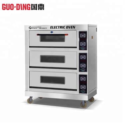 China Hotels Commercial Restaurant Stainless Steel 3 Trays Electric Oven Bakery Platform 6 for sale