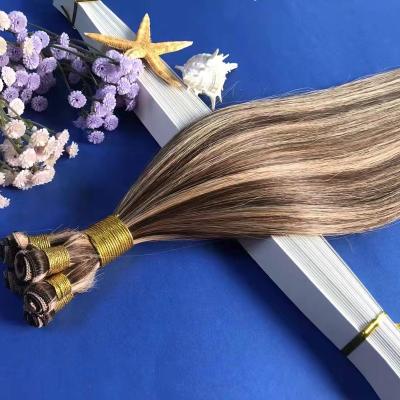 China Best Selling Amara Silky Straight Wave Hand Tied Extensions Micro Invisible Hand Tied Double 12a Top Quality Hand Drawn Tied Wefts In Stock for sale