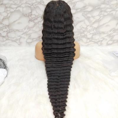 China Sale Amara Deep Wave Best 30inch Deep Wave 10A Frontal Wig 40inch Deep Wave Wig Transparent Lace 32inch Deep Wave Wig In Stock for sale