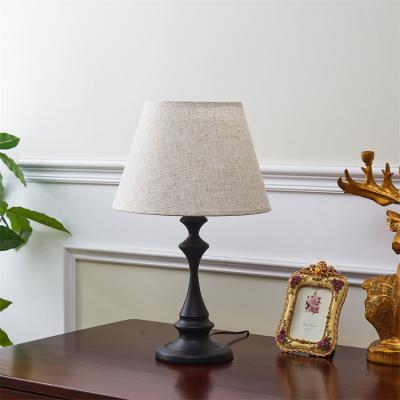 China Modern Nordic Fabric Shade Bedside Table Bedroom Living Room Table Canvas Lamp for sale