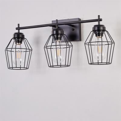 China Innovation Bedroom Bedside Wrought Iron Design Single Cage Indoor Lighting Indoor Wall Lamp for sale