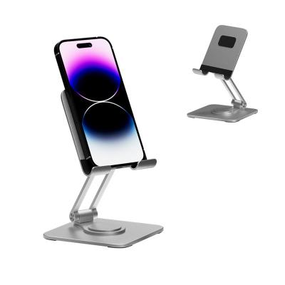 China Adjustable Beiyoupin Metal Phone Holder 360-Degree Adjustable Foldable Portable Stand Comes with Non-slip Mats Aluminum Alloy Phone Holder for sale