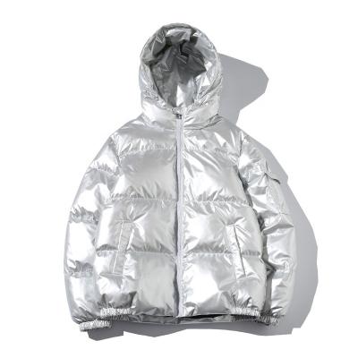 China Wholesale Anti-wrinkle Thickness Down Jacket Shinny Duck Down Bubble Jacket Hooded Padded Bright Face Down Coat Bomber Jacket Men for sale