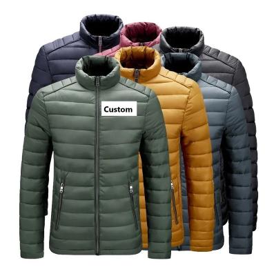 China Anti-Wrinkle Logo Nylon Winter Bomber Plus Size Custom Stripper Men's Solid Color Winter Jacket Men Down Jacket Cotton Warm Coat for sale