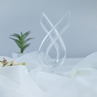 China Traditional high quality modern design hand blown glass tube vases for home decor, wedding for sale