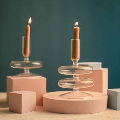 China Of the home decoration warm round bottom double modern creative candlestick decoration flat home and romantic for sale