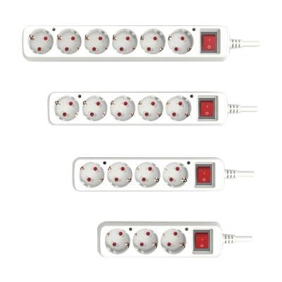 China PP+ABS Flame Retardant Extension Cord German CE 3way 4way 5way 6way Europe TUV Surge Protector Power Strip for sale