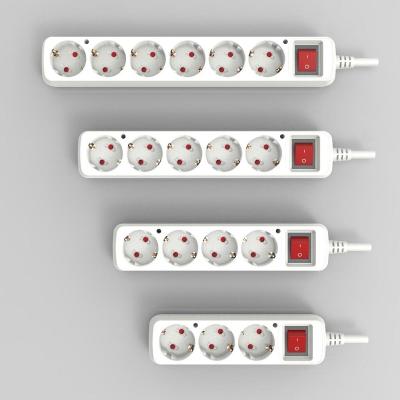 China PC+ABS 16A 250V EU Plug Outlet Extension Socket Power Strip Extension Cables Flame Retardant Socket for sale