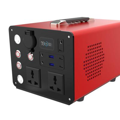 China Security/Monitoring/Alarm Power Supply 220V 500W Outdoor Universal Standard AC Port Emergency Power Bank Car Jump Starter DC 12V 220V Output UPS for sale