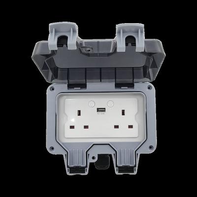 China Wall Socket 2020 Best Residential / Multipurpose Smart Waterproof Outdoor Socket 13A WiFi Outdoor Twin With USB Port for sale