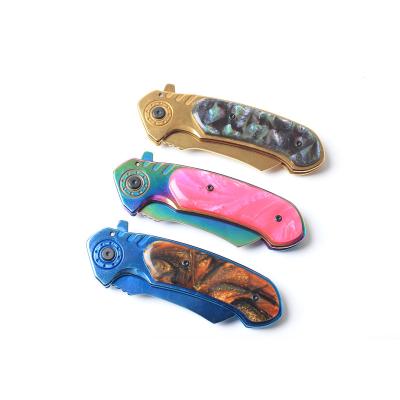 China Non-variable Free Sample Pink OEM Pocket Folding Knife With Exquisitely Printed Pattern Handle for sale