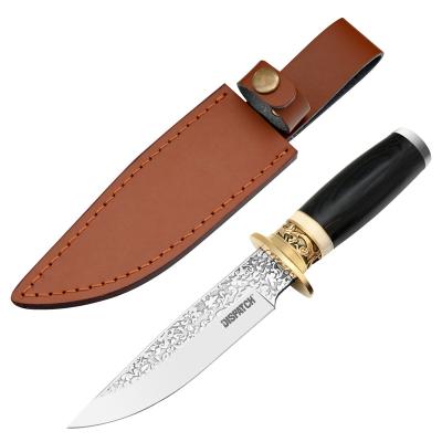 China Easy Carry Dispatch Hunting Knife Sharp Stainless Steel Blade Resin Fixed Handle For Survival Knife With Leather Sheath for sale