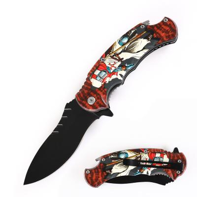 China OEM Design Easy Carry Wholesale Folding Knives Stainless Steel Handle Pocket Knife Wooden Hunter Hunting Bowie Knife for sale