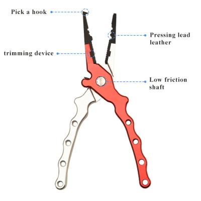 China Multifunctional Aluminum Fishing Pliers Hold Ring Tungsten Steel Blade Line Split Cutter Multifunctional Fishing Tackle Tool for sale