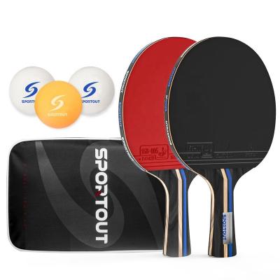 China Table Tennis Bats, Portable Ping Pong Set, Bats for Indoor Outdoor Ping Pong Table with 3 Star Table Tennis Balls, 158*152mm for sale