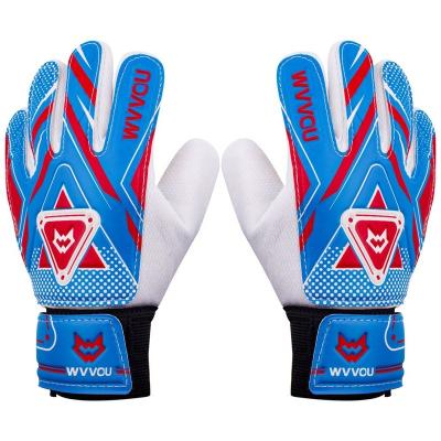 China Finger ProtectionÂ   Black Leather Latex Logo Finger Pcs Blue White Red Soccer Goalkeeper Gloves Adult Men High Quality Professional Sporting Goods for sale