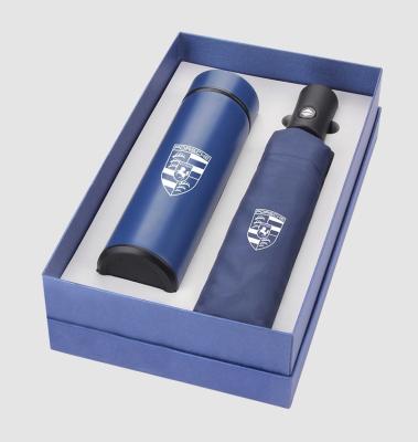 China New Instruments Luxury Custom Promotional Corporate Gifts Water Bottle Cup Vacuum Umbrella Executive Gift Set For Christmas for sale