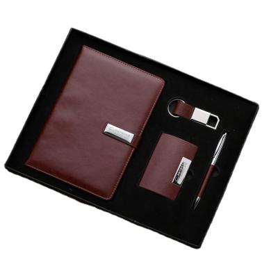 China High quality agriculture PU leather notebook+card holder+pen+key chain 4 in 1 gift set stationery promotional gift set stationary gift set for sale