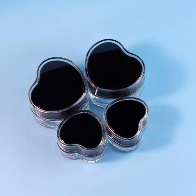 China Acrylic Cream Jar Portable Custom Empty Black Plastic Cosmetic Jars 10g Mini Jars For Nail Polish for sale