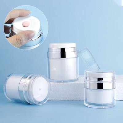 China 30g 50g Cosmetic Jars Face Cream Jar Airless Bottles Cosmetic Creams Pump Around Plastic Jar For Eye Cream for sale