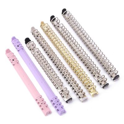 China 100% Eco-friendly Mechanisms Ring Loose Leaf Binder 6-Hole Ring Binder Clip Metal Clip Ring Binder Metal Silver Gold Factory Stationery A5 A6 for sale