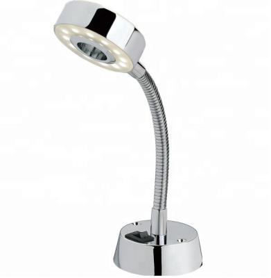 China Flexible Gooseneck LED Reading Light Off-White Shade for Hotel Bedside Reading for sale