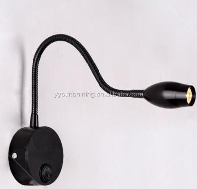 China 3W LED Headboard Gooseneck Reading Light for Hotel Bedroom 0.35kg Product Weight for sale