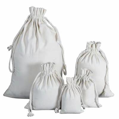 China Various Sizes Cotton Bag Customized Storage Cotton Hemp Drawstring Recyclable Recyclable Printed Gift Bag for sale