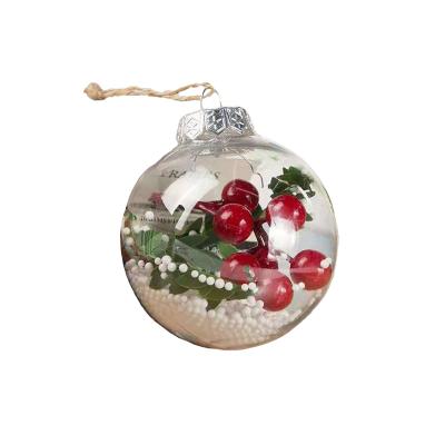 China Disposable Christmas Tree Ornaments Transparent Plastic Christmas Baubles Balls Hanging Christmas Hanging Decorations Home Decor for sale