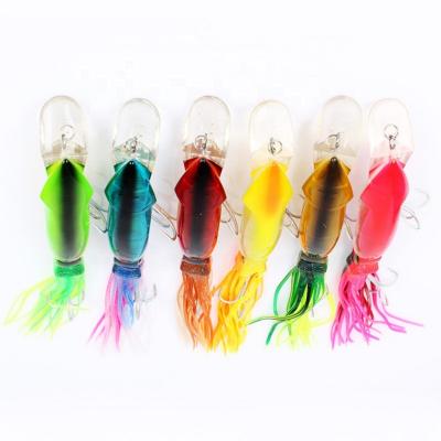 China Trolling Lure Octopus Squid Bait ABS Plastic Sea Fish Lure Hook Enigma Fish Head Sea Luminous Glow In The Dark for sale