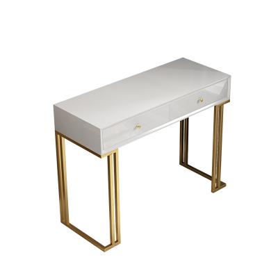 China Contemporary pink vanity for living room without mirror design in wood and gold legs for sale