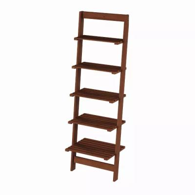 China Modern office bookcase with 5 tier wooden ladder style bookcase for sale