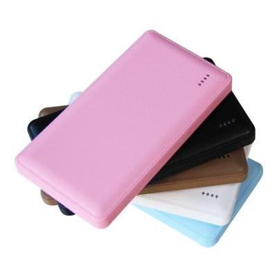 China Leather Super Slim Power Bank 10000mAh for sale