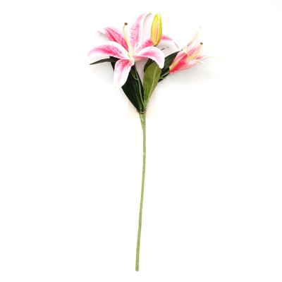 China Real Touch Bouquet Arrangement Decoration Artificial Flower Lily Gift Decoration Lily Flower Indoor Main Water Plant Long for sale