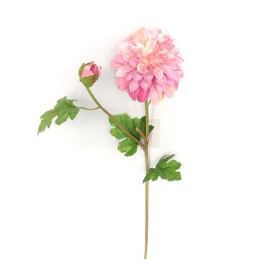 China Indoor Hot Selling Chrysanthemum Silk Flowers Artificial Pom Pom Dahlias Flower For Home Decoration Gift Decoration for sale