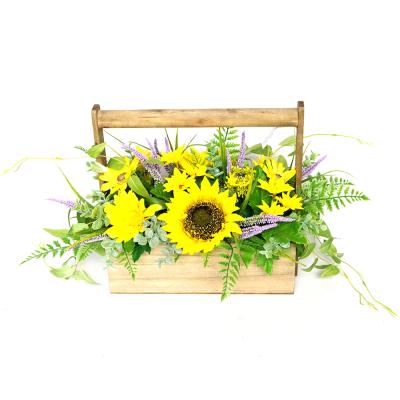 China Simulation Sunflower Indoor Outdoor Hot Sale Flower Bouquet Wedding Decoration Yellow Sunflower for sale