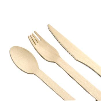 China Wholesale 100% Recycled Wooden Customized High Quality Biodegradable Disposable Natural Wood Cutlery Fork Spoon Knife Set for sale