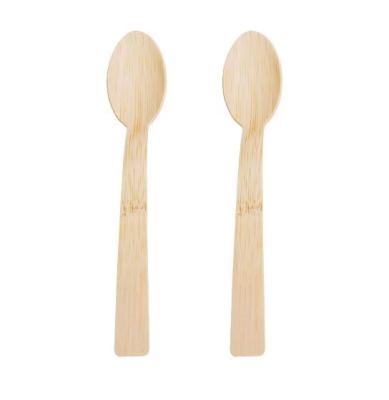 China Party Restaurant Picnic Disposable Bamboo Spoon 170 Mm Length Round Ice Cream Spoon 100% Biodegradable Compostable Eco-Friendly Bamboo Utensils for sale