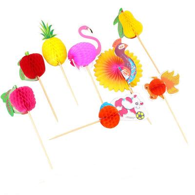 China Party Restaurant Picnic Party Wholesale Decorative Ball Food Sticks Fruit Shape Bamboo Cocktail Decoration for sale