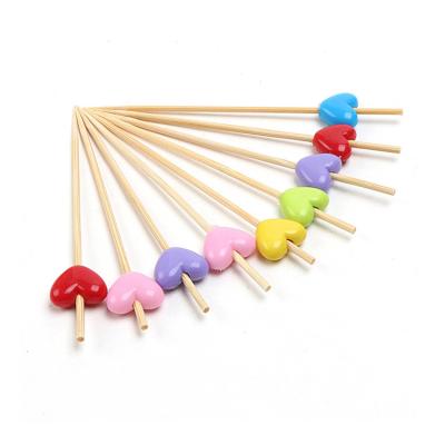 China Hotel restaurant home party picnic 10CM wholesale biodegradable disposable fruit bamboo skewers for party for sale