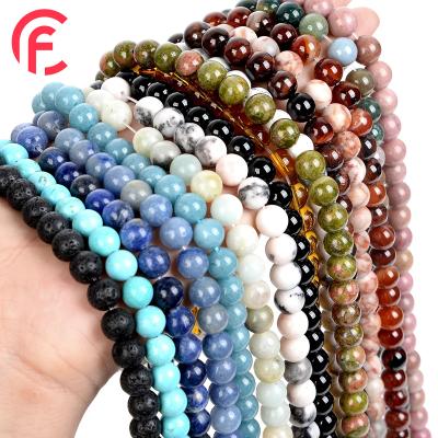 China Stone 4-12mm Natural Stone Loose Beads For DIY Bracelet Necklace Jewelry Making Tiger Eye Amethyst Turquoise Agate Quartz Loose Beads for sale