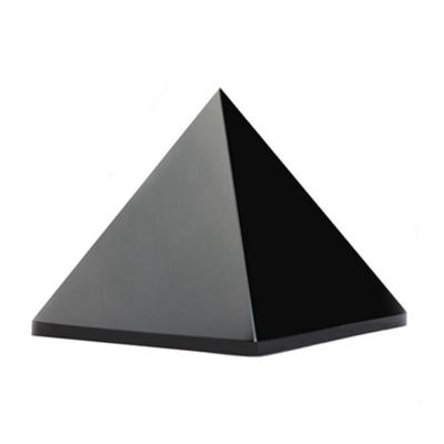 China Wholesale Natural Pyramid Ornament Obsidian Stone Desktop Obsidian Home Pyramid Ornament Decoration 3/4/5mm Loose Gemstone for sale