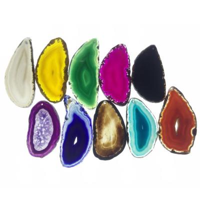 China CLASSIC AAA+++ DIY Natural Agate Raw Stone Agate Slices Irregular Shape Colorful Agate Pendant for sale