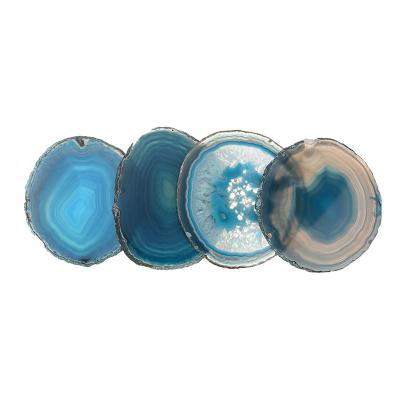 China Natural Agate Stone Raw Agate Slices Nail Beauty Colored Agate Slices for sale