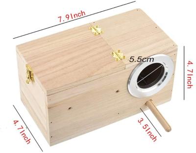 China Breathable Small Wooden Bird House Original Paulownia Wood Parrot's Nest Outdoor Wooden Color for sale